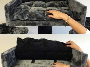 Ligbak Lounge + Kussen Dark Grey