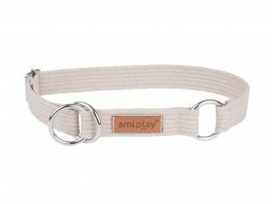 Ami Halsband Cotton Half-check beige32-50cmx25mm L