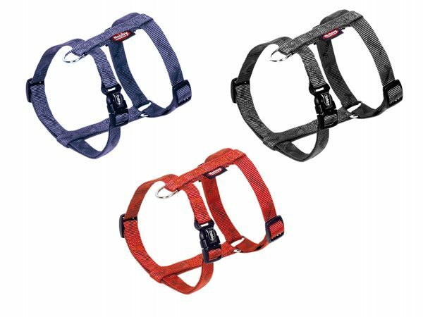 Harnas hond nylon Been zwart 25mmx70-90cm