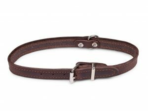 Halsband geolied leder bruin 47cmx18mm M-L