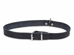 Halsband geolied leder zwart 60cmx25mm XL