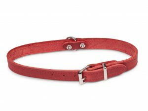 Halsband geolied leder rood 47cmx18mm M-L