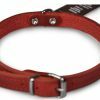 Halsband geolied leder rood 37cmx14mm S