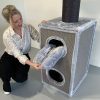 Krabpaal Maine Coon Tower Box Comfort Blackline Light Grey