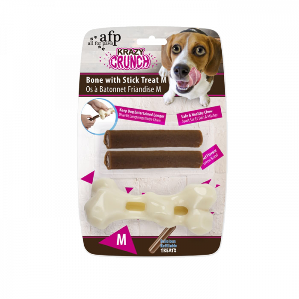 AFP Krazy Crunch-Bone with Stick treat M bone with 2 treats