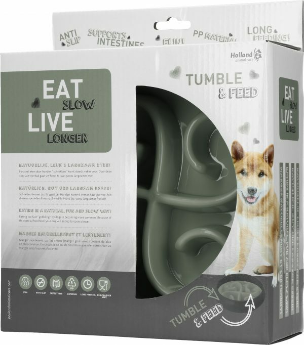 Eat Slow Live Longer Tumble Feeder Grey