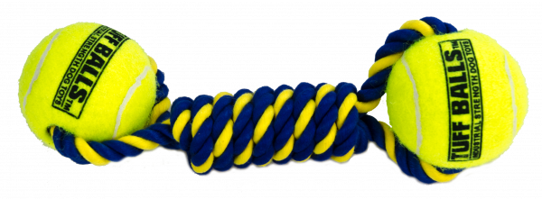 Knotted Cotton Rope Bumper 23 cm with 2 Tuff Balls (6 cm)