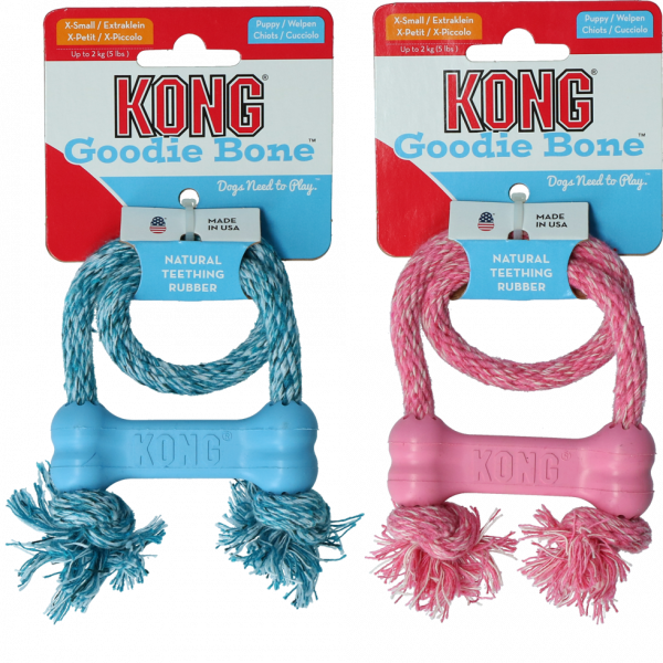 KONG Puppy Goodie Bone met touw XS EU