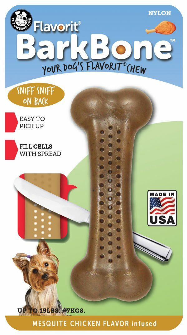 Pet Qwerks Flavorit Nylon Bark Bone Chicken Small