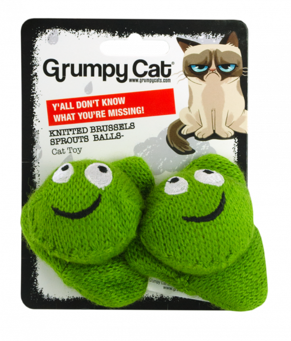 Grumpy Cat Knitted Brussels Sprouts Balls 2-pack