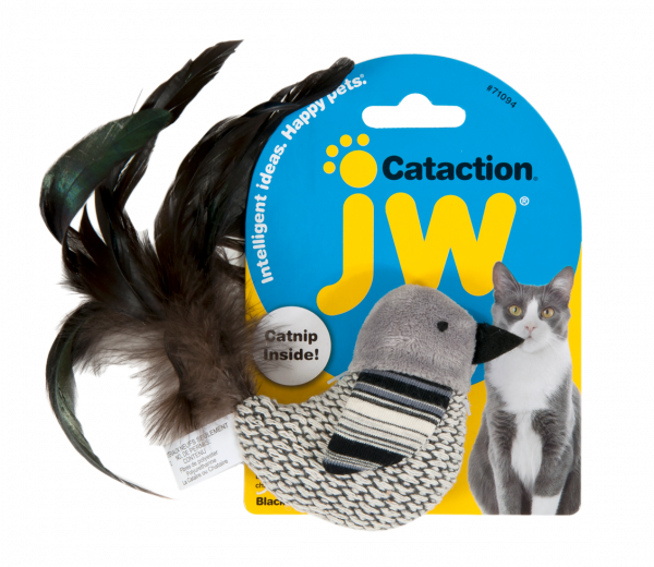 JW Cataction Black and White Bird Toy