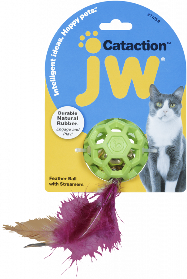 JW Cataction Feather Ball with Bell