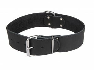 Halsband Large geolied leder zwart 65cmx50mm XL