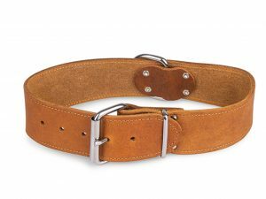 Halsband Large geolied leder cognac 65cmx50mm XL