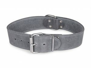 Halsband Large geolied leder grijs 75cmx50mm XXL