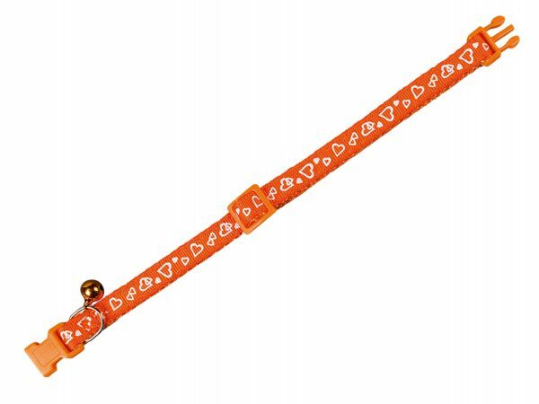 Halsband kat Hart oranje 20-30cmx10mm