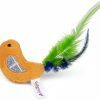 Speelgoed kat Fancy Vogel geel 18cm