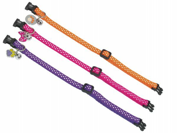 Halsband kat Stippen oranje 20-30cmx10mm