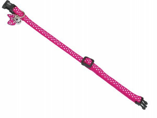 Halsband kat Stippen roze 20-30cmx10mm