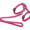 Harnas+Leiband Stippen fuchsia 15-22/30-32cm+120cm