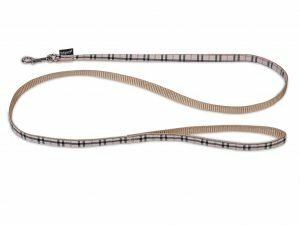 Leiband hond nylon Schotse Ruit beige 120cmx10mm S