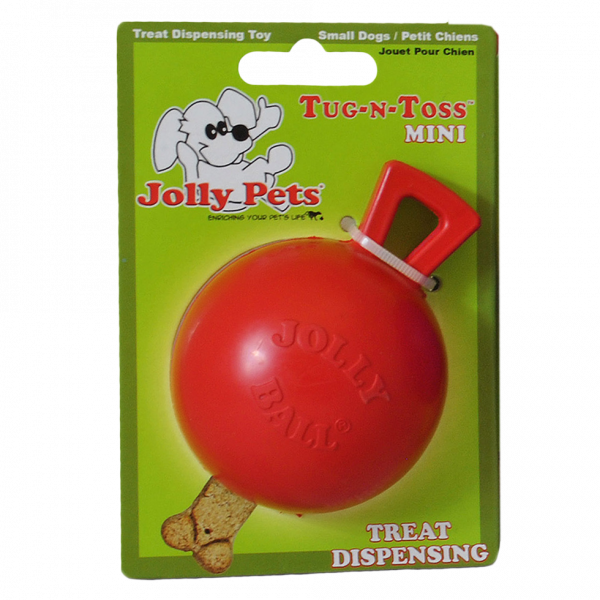 Jolly Tug-n-Toss Mini Traktatie Dispenser 10 cm Rood