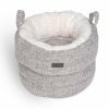 Mand rond & hoog Alys beige/wit Ø40cm