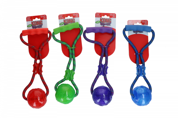 KONG Squeezz Ball w/Handle L Multicolor