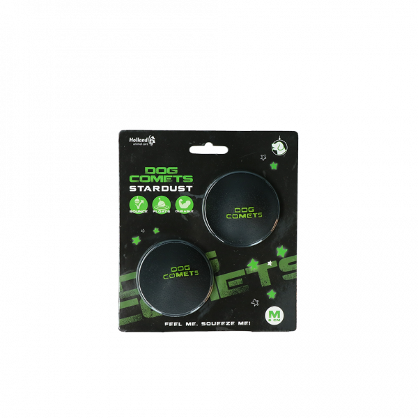 Dog Comets Ball Stardust Zwart Groen M 2-pack