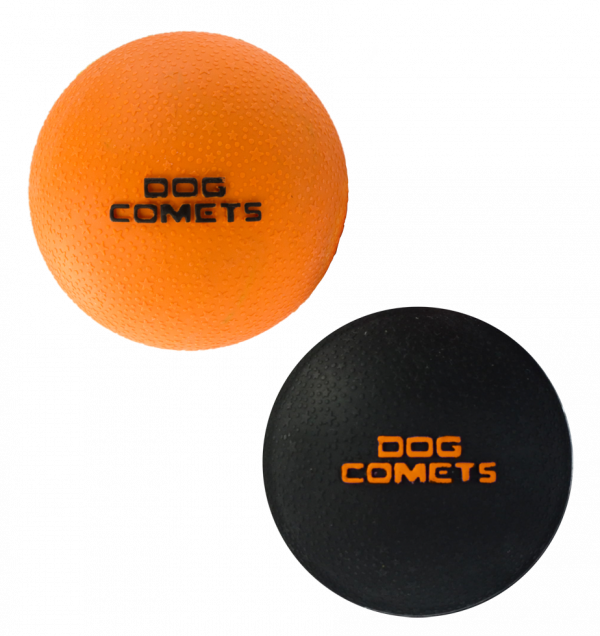 Dog Comets Ball Stardust Zwart/Oranje S