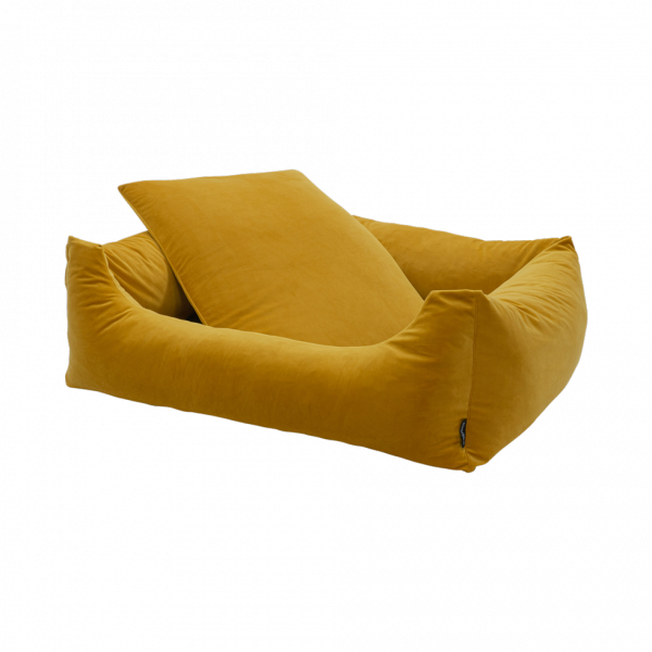 Madison Velours Dog Bed Geel S