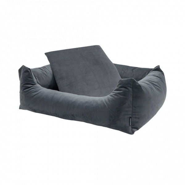 Madison Velours Dog Bed Grijs S