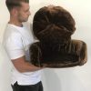 Ligbak Rond Ø 50 cm + Kussen Brown