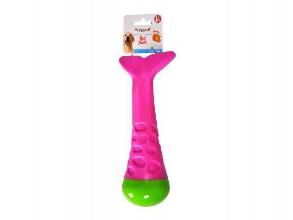 Speelgoed hond TPR vis roze 25cm
