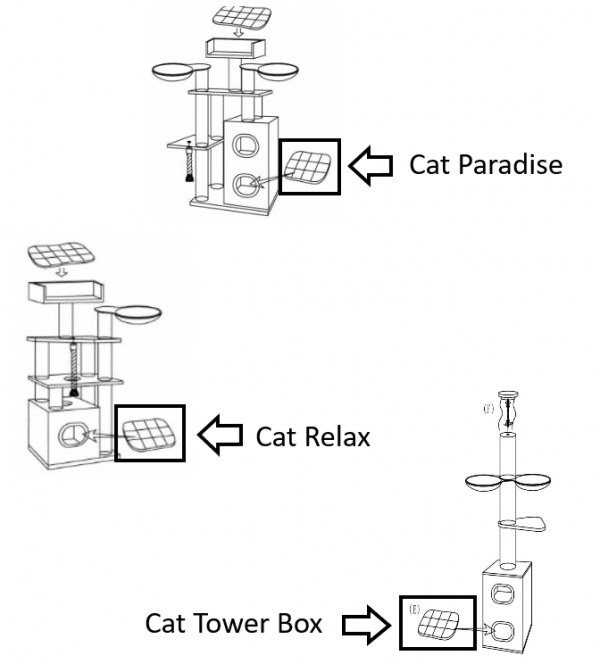 Kussen - KRABTON 55x45 Paradise/Tower Box/Cat Relax Creme