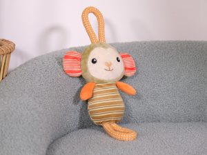 Speelgoed hond pluche Troeteltje Aap + koord 16cm